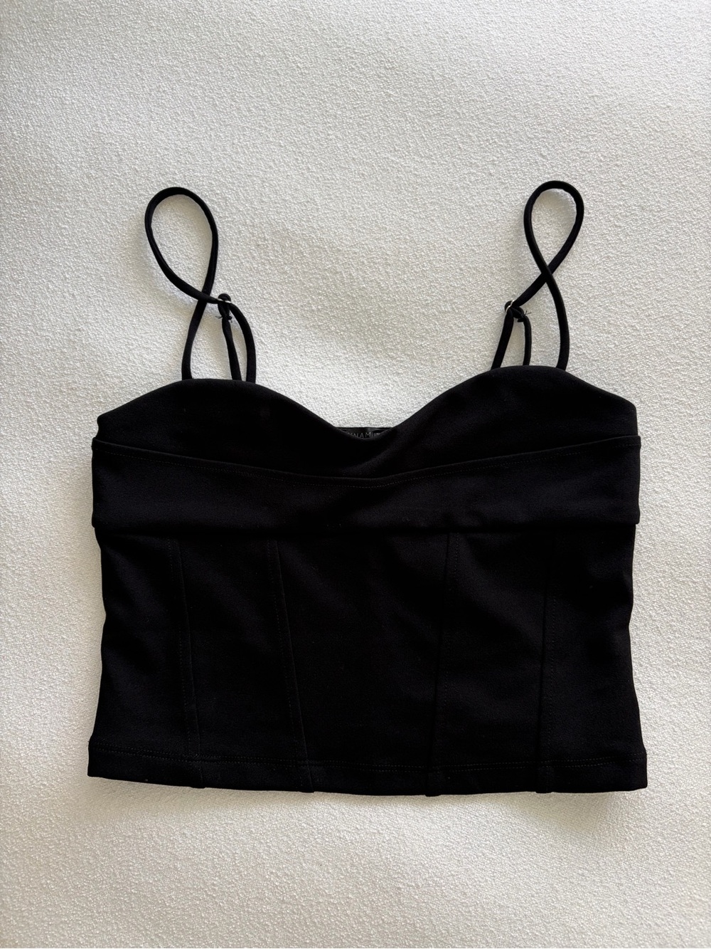 Dynamite Black Bustier-Style Spaghetti Strap Tank